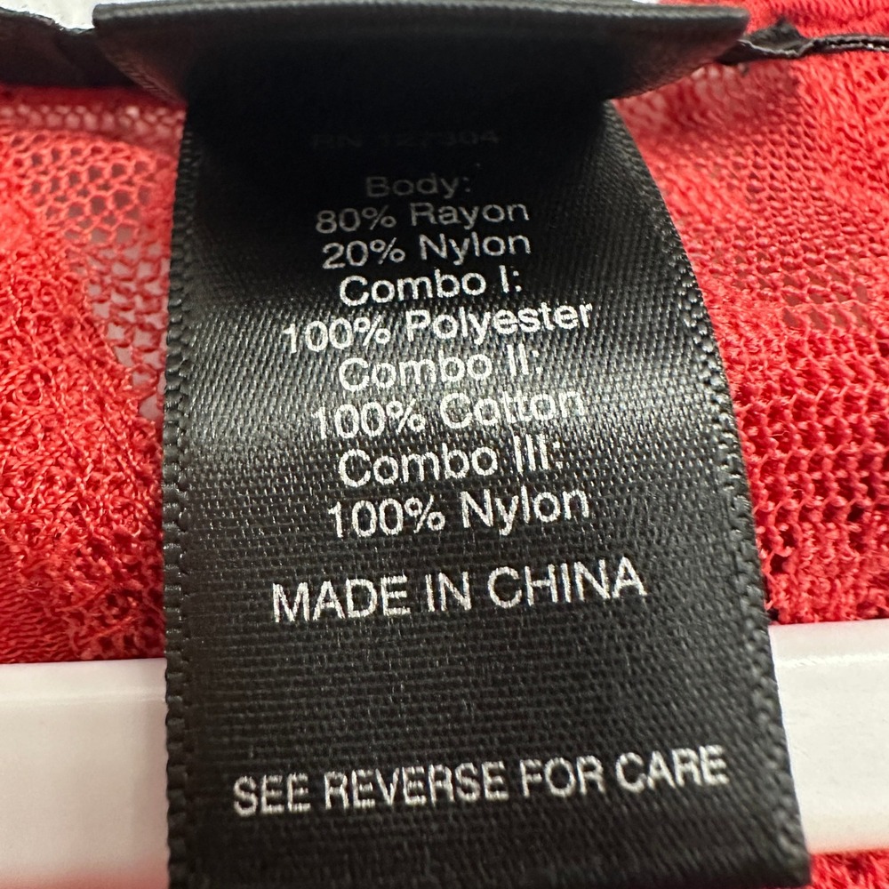 Ali Miles Women's XL Boho Red Tunic Top Crochet Lace‎ Flowy Peasant Blouse - Picture 4 of 8